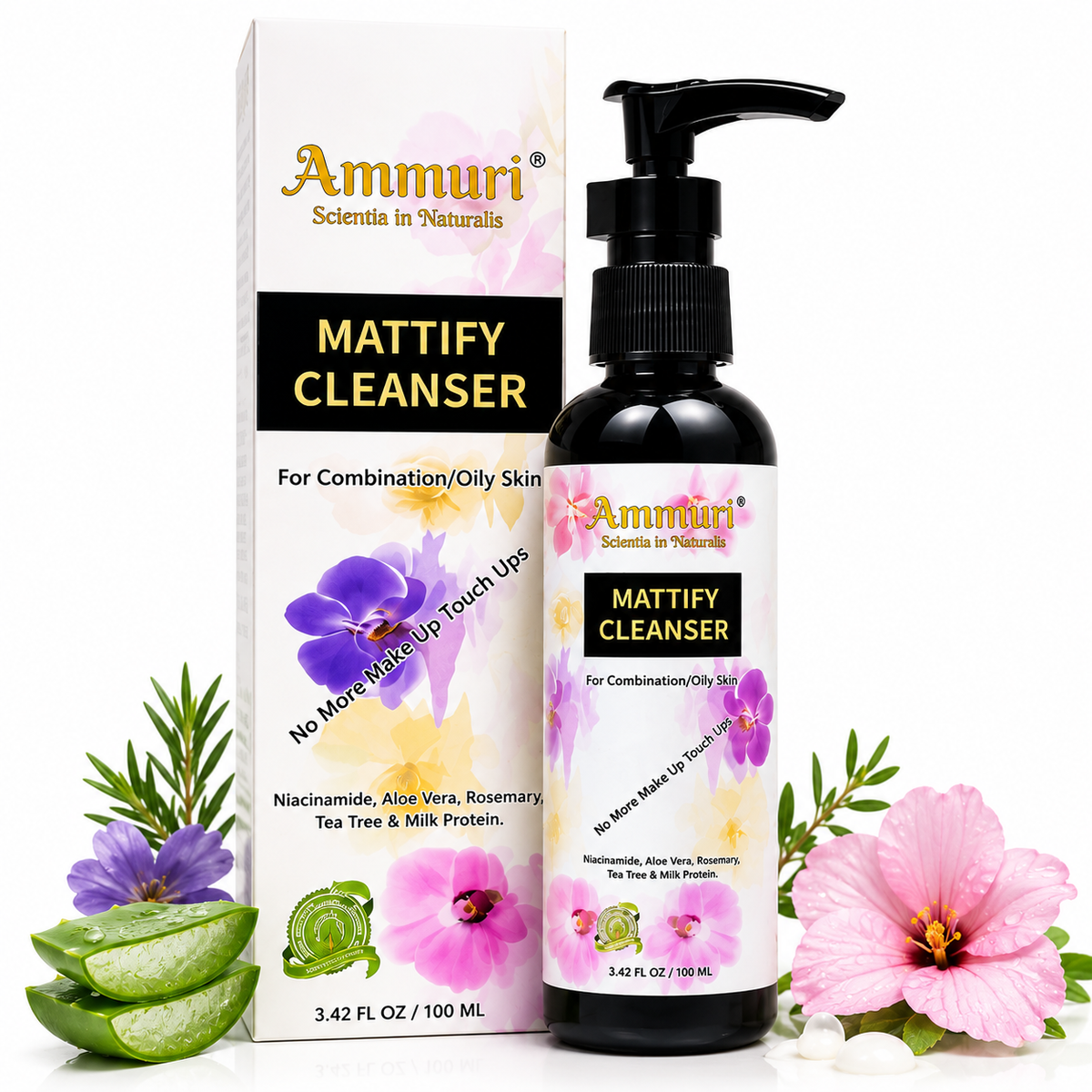 Mattifying Facial Cleanser for Oily & Combination Skin (100ml) | Ammuri-0