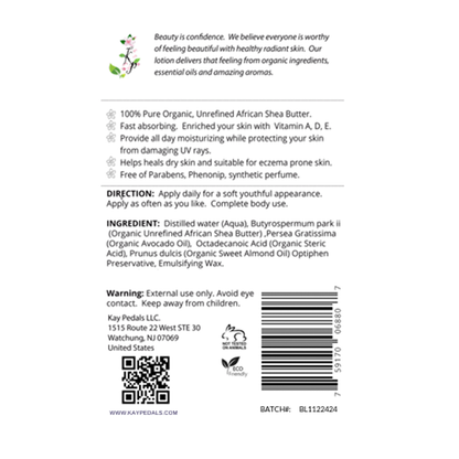 Unscented Natural Organic Body Lotion in a white 12oz plastic bottle with a pump dispenser and black label text.